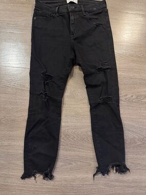 Abercrombie & Fitch Black Distressed Skinny Jeans